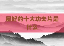 最好的十大功夫片是什么