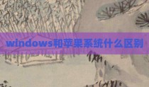 windows和苹果系统什么区别