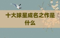 十大球星成名之作是什么