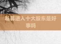 私募进入十大股东是好事吗