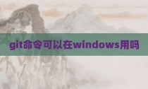 git命令可以在windows用吗