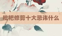枇杷修剪十大忌讳什么