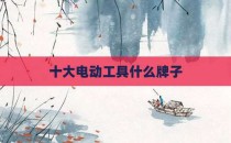 十大电动工具什么牌子