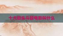 十大街头斗殴电影叫什么