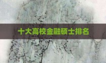 十大高校金融硕士排名