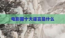 电影圈十大谣言是什么