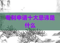 专利申请十大忌讳是什么