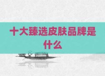 十大臻选皮肤品牌是什么