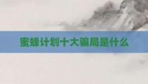蜜蜂计划十大骗局是什么