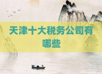 天津十大税务公司有哪些