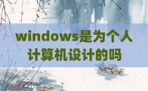 windows是为个人计算机设计的吗