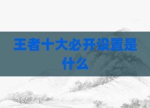 王者十大必开设置是什么