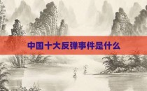 中国十大反弹事件是什么