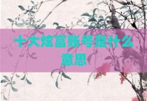 十大炫富账号是什么意思