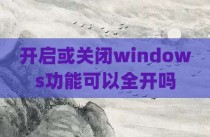 开启或关闭windows功能可以全开吗