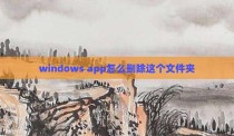 windows app怎么删除这个文件夹