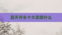 夏天开车十大忌禁什么