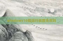 windows10能运行战国无双吗