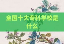 全国十大专科学校是什么