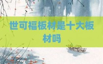 世可福板材是十大板材吗