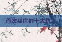 首次买房的十大坑人