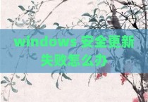 windows 安全更新失败怎么办