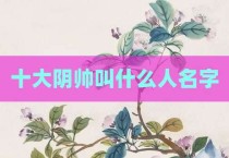 十大阴帅叫什么人名字