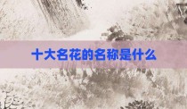 十大名花的名称是什么