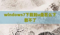 windows7下载到u盘怎么下载不了