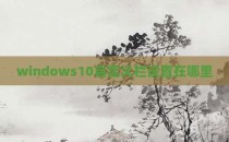 windows10自定义栏设置在哪里