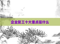 企业复工十大重点是什么