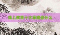 线上教育十大策略是什么