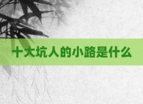 十大坑人的小路是什么