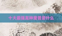十大最强龙种宠兽是什么