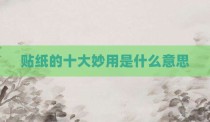 贴纸的十大妙用是什么意思