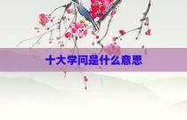 十大学问是什么意思
