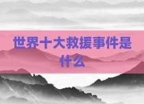 世界十大救援事件是什么
