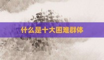 什么是十大困难群体