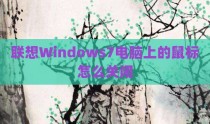 联想Windows7电脑上的鼠标怎么关闭