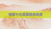 钢筋十大质量隐患排查