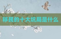 移民的十大坑局是什么