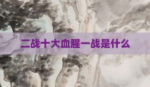二战十大血腥一战是什么
