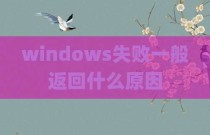 windows失败一般返回什么原因