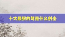 十大最狠的弩是什么射击
