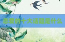 恋爱的十大话题是什么