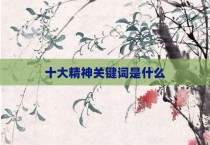 十大精神关键词是什么