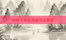 蛇的十大缺点是什么意思