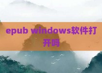 epub windows软件打开吗