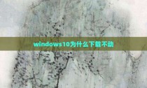 windows10为什么下载不动