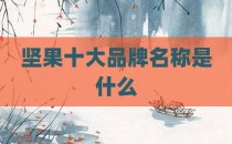 坚果十大品牌名称是什么